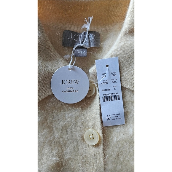 J.Crew Brushed Cashmere Short-Sleeve Sweater-Polo - Picture 9 of 9